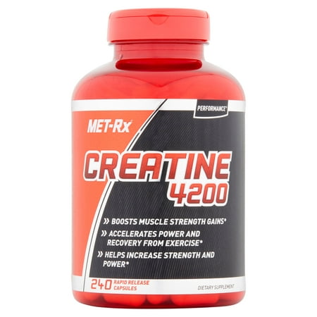 MET-Rx Creatine 4200 Capsules, 240 Ct (Best Protein Without Creatine)