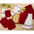 thumbnail image 5 of Mainstays Cotton Kitchen Towel, Dishcloth, Oven Mitt, and Pot Holder Set, Red, 8 Pieces, 5 of 5