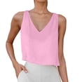 thumbnail image 2 of Crop Tank Tops for Women Lightweight Casual Cotton Linen V Neck Sleeveless Shirt Going out Tops Summer Outfits, 2 of 8
