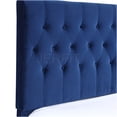 thumbnail image 5 of JERFIT Twin Size Upholstered Platform Bed Frame with Headboard, Navy Blue Fabric, Solid Wood Structure, Easy Assembly, 5 of 6