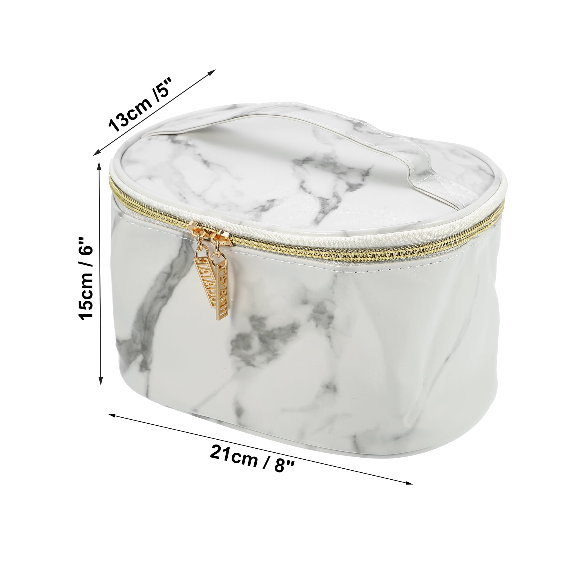 Unique Bargains Floral Makeup Bag Zipper Flower Cosmetic Pouch White, Gray