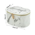 thumbnail image 2 of Unique Bargains Makeup Bag Marble Cosmetic Travel Bag Make Up Brush Organizer Bag Storage for Women White Gray 8"x6"x5", 2 of 6