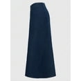 thumbnail image 4 of Dark Wash Denim A-Line Skirt Mid-Length Flared Hem Casual Style, 4 of 6