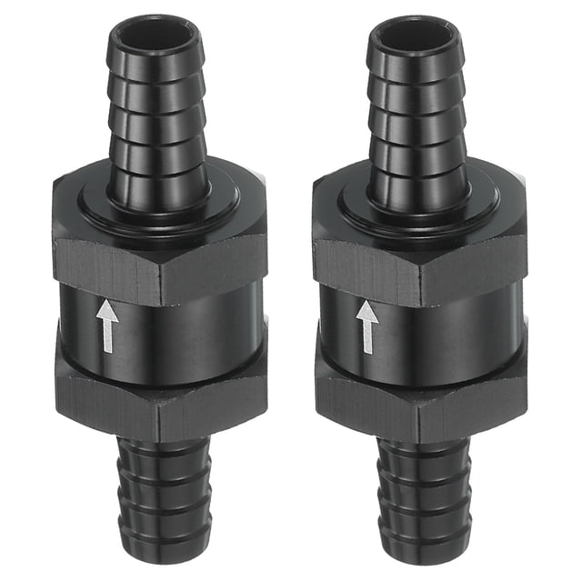 2Pcs 10mm (3/8") Válvula de Comprobación de Combustible, Válvula de Comprobación de Manguera de Un Solo Sentido, Negra