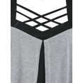 thumbnail image 3 of Camiseta de superposición de crisscross de tamaño grande Rosegal  Mangas largas de talla grande, 3 of 5