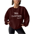 thumbnail image 2 of Génériques Femmes 2024 Automne Haut, Mode Femmes Décontracté Dames Imprimé Ample Manches Longues Col Rond Blouses Hauts, Chandails Sans Capuche, 2 of 4