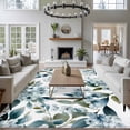 thumbnail image 3 of Blue Flower Area Rugs 5x7 ft Watercolor Spring Blue Floral Green Leaf Botanical Washable Rug Non Slip Indoor Carpet Absorbent Floor Mat for Living Room Bedroom Dining Room, 3 of 9