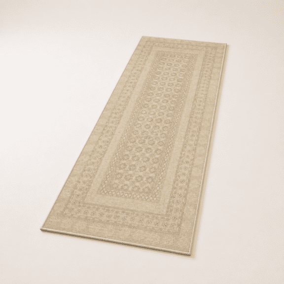 2x5 Washable Kitchen Runner Rug Textured Non Slip Beige
