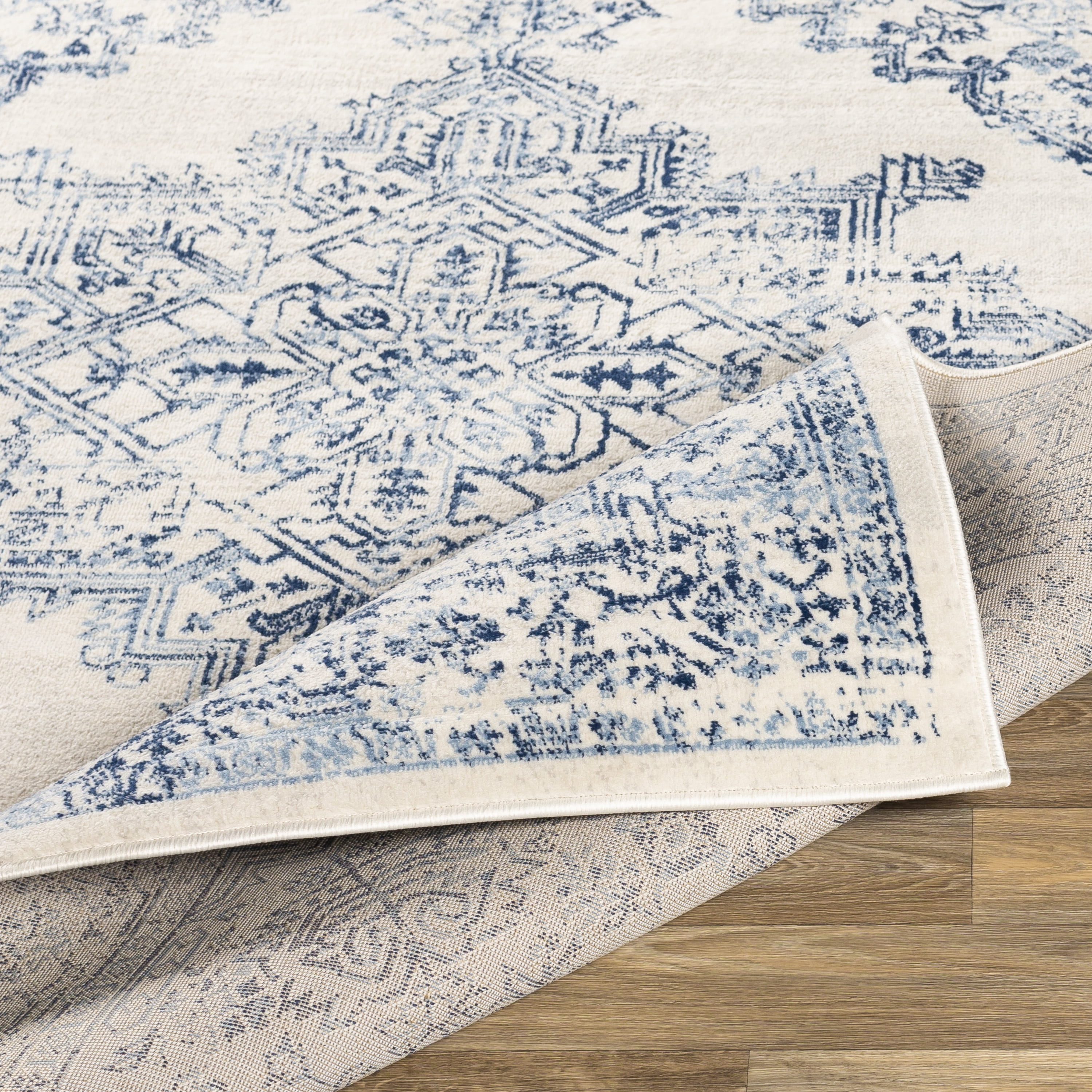 Livabliss Roma Vintage Medallion Area Rug,7'10" x 10',Blue