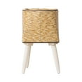 thumbnail image 2 of Almencla Plant Basket with Legs Imitation Rattan Basket Gift Simple Flower Pot Floor Flowerpot for Dining Room Restaurant Balcony Cafe Yellow 33x16cm 4 Leg, 2 of 8