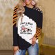 thumbnail image 2 of Mujeres manga larga fuera del hombro correa cruzada Tops vacas impresas blusa túnica Tops Fridja  hkj5383, 2 of 4
