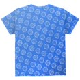 thumbnail image 2 of D20 Gamer Critical Hit and Fumble Blue Pattern All Over Youth T Shirt Multi YLG, 2 of 2