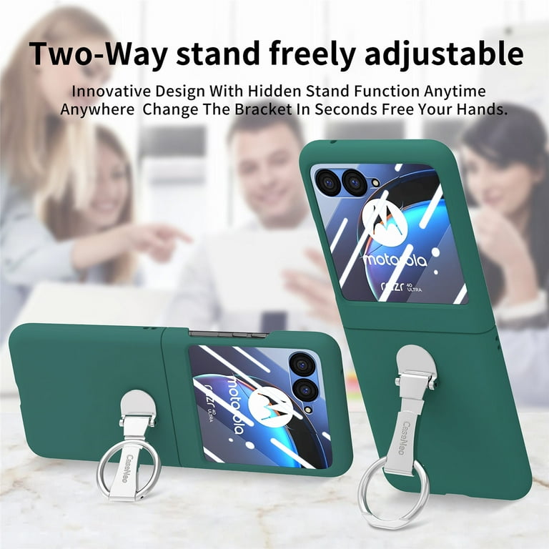 ELEHOLD for Motorola Razr 40 Ultra Case with Ring Holder, Full 