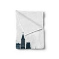 thumbnail image 2 of Cincinnati Soft Flannel Fleece Throw Blanket, Monochrome Silhouette of Structures Tall Shorter Scenery, Cozy Plush for Indoor and Outdoor Use, 60" x 80", Violet Blue Slate Blue, by Ambesonne, 2 of 5
