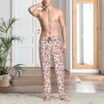 thumbnail image 4 of Salouo Rose Flowers Print Pajama Pants for Men, Lounge Pants Elastic Waistband Casual Men's sleepwear Loungewear Sleep Pajama Pant -XX-Large, 4 of 7