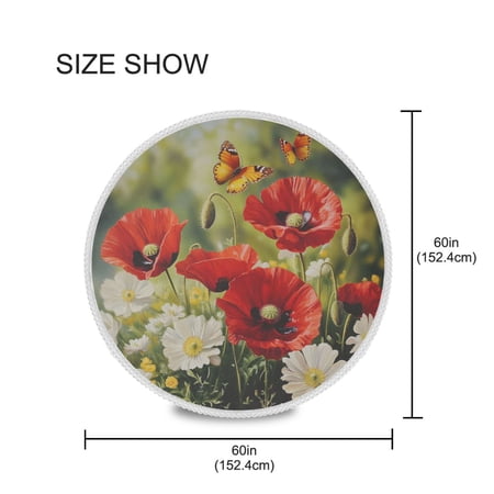 BZSMCE Round Tablecloth Vibrant Blossom Pattern Pattern Tableclothes
