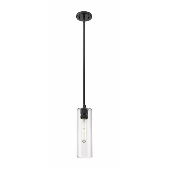 Innovations Lighting  Crown Point - 1 Light 12" Stem Hung Pendant Polished Nickel/Seedy