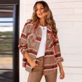 thumbnail image 2 of REDHOTYPE Nouvelle Mode Veste à Col Polyvalent Cardigan Décontracté Chemise à Carreaux Manches Longues, 2 of 3