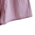 thumbnail image 6 of BTDECLAR Cotton Linen Shorts for Women Elastic Waist Drawstring Summer Shorts Solid Casual Lightweight Beach Vacation Shorts with Pockets, 6 of 7