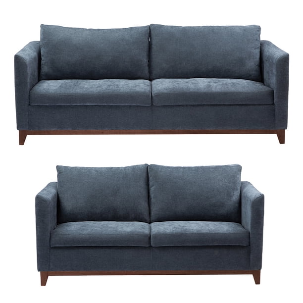 Sala 3-2 TRINITY Oslo 2 Piezas (Sofá, Love Seat) Steel Blue Para Sala