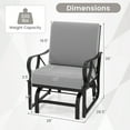 thumbnail image 3 of Gymax Lot de 2 Chaises Berçantes de Patio, Chaise Berçante Extérieure Simple avec Coussins d'Assise et de Dossier, Gris, 3 of 10