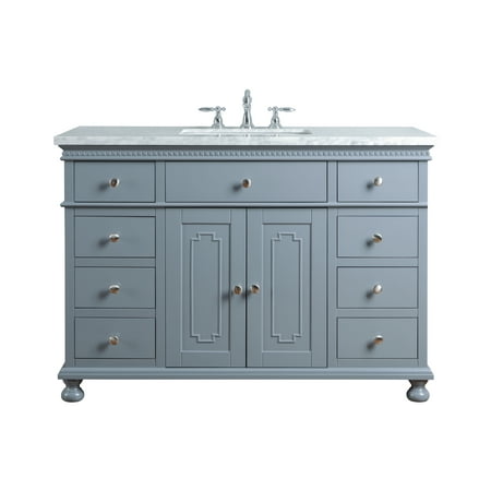 48 Inch Single Bathroom Vanity - Stufurhome Abigail Embellished 48 Inches Grey Single Sink Bathroom Vanity