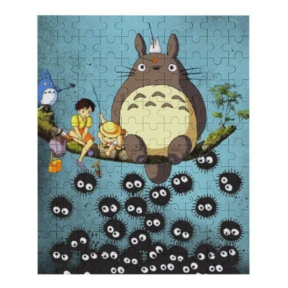 120 PCS Jigsaw Puzzle My Neighbor Totoro Wooden Puzzle Challenging Game Fun Artwork For Family Friends Gifts
