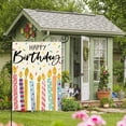 thumbnail image 4 of Happy Birthday Garden Flag 12x18 Inch Double Sided Outside, Candles Party Gift Burlap Yard Outdoor Decoration, 4 of 6