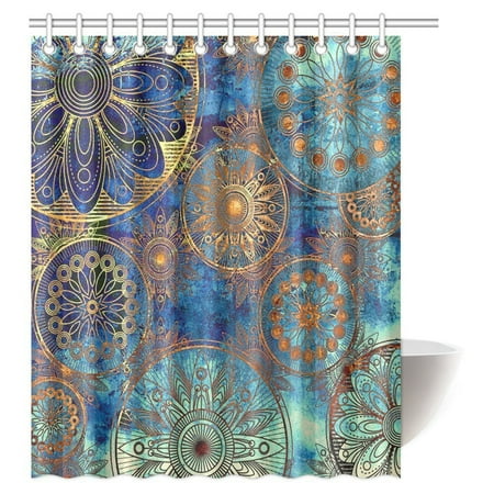 Pop Art Grunge Stylized Damask Pattern With Circles Floral