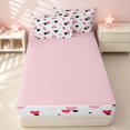 thumbnail image 4 of Erosebridal Chic Love Hearts Zipper Full Size Comforter Sets with Fitted Sheet and 2 Pillowcases for Girls, Romantic Theme Zipper Bedding Set, Pink Reversible, 4 of 7