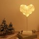 thumbnail image 5 of Lámpara de escritorio decorativa, lámpara de noche LED con forma de corazón a pilas, luz de noche blanca cálida, decoración de mesa para Navidad, hogar, dormitorio, Ramadán, color blanco., 5 of 5