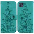 thumbnail image 2 of Compatible with Motorola Moto G50 5G Embossed Lily Wallet Case with Card Holder PU Leather Flip Cover, 2 of 5
