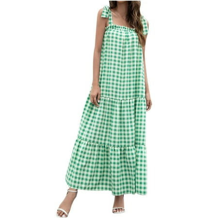 

Formal Dresses for Women White Dress Women Fashion Women Summer Casaul Print Camis Sleeveless Bandage Vest Long Dress on Clearance Maternity Dress for Photoshoot Womens Tops Dressy Casual Green S