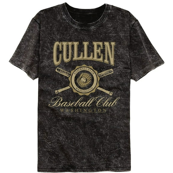 Twilight Cullen Baseball Club Mineral Wash Black T-Shirt