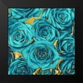 thumbnail image 2 of Bennett, Kate 12x12 Black Modern Framed Museum Art Print Titled - Roses - Teal on Gold, 2 of 5