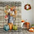 thumbnail image 3 of Shower Curtains for Bathroom-72"x84",Autumn Pumpkin Leaf Pine Cone Waterproof Bath Curtain Grommet Shower Curtain Set, 3 of 7