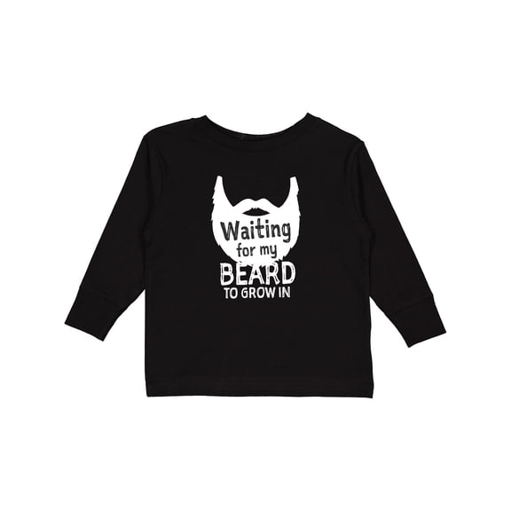 Inktastic Waiting For My Beard To Grow In Boys Long Sleeve Toddler T-Shirt