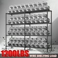 thumbnail image 2 of REIBII 61.7" Wide Metal Storage Shelves 1200LBS Wire Shelving Unit 4 Tier Adjustable Shelving for Garage Shelf Pantry Shelves Kitchen Shelving, 2 of 7