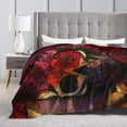 thumbnail image 4 of DouZhe Ultra-Soft Micro Fleece Lightweight Flannel Bed Blanket, Colorful Floral Skull Bones Print Cozy Warm Throw Blankets, 60"x50", 4 of 7