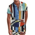 thumbnail image 1 of Traje de camisa informal de dos piezas con pantalones cortos de manga corta para hombre Fridja  fhjkhfk458638, 1 of 8