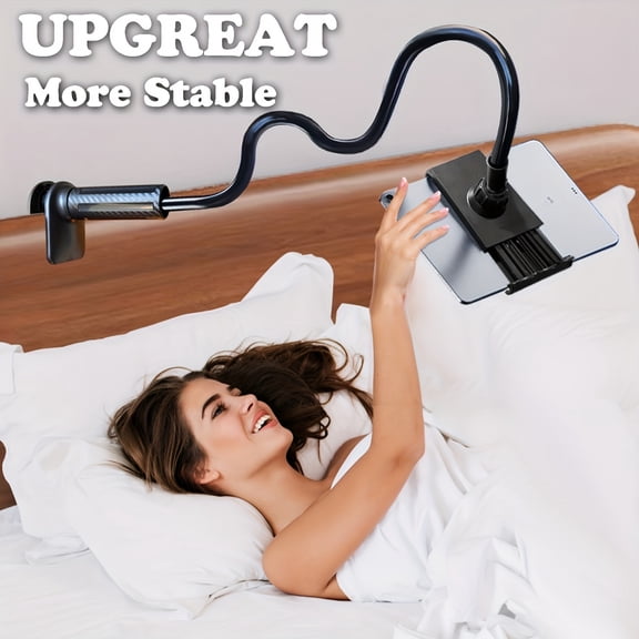 360 Degree Rotating Tablet Phone Holder Spiral Base, Suitable for Beds, Headboards, Desks, Long Arm Phone Tablet Holder