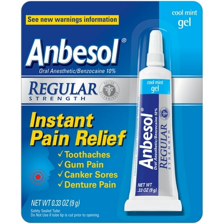 Anbesol Gel Size .25z Anbesol Cool Mint Gel Mouth Pain (Best Mouth Ulcer Gel In India)