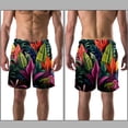 thumbnail image 3 of luoweisi Men's Beach Shorts Quick Dry Swim Trunks with Mesh Lining Tropical Leaves 2XL, 3 of 5