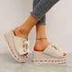 thumbnail image 5 of Zapatillas de verano con cordones para mujer, sandalias informales para mujer, zapatillas tejidas a juego de Color con tacón inclinado Wmkox8yii  ytu7191, 5 of 8