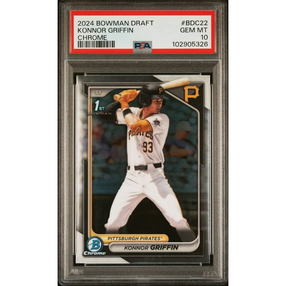 Graded 2024 Topps Bowman Draft Konnor Griffin #BDC22 Chrome Rookie RC Baseball Card PSA 10 Gem Mint