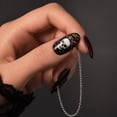 thumbnail image 6 of 24pcs Halloween Press on Nails Short Fake Nails with Ghost Pumpkin Bat Spider Web Design Y2k Glitter False Nails Halloween Full Cover Cute Stick on Nail for Woman Kit Nail, 6 of 9