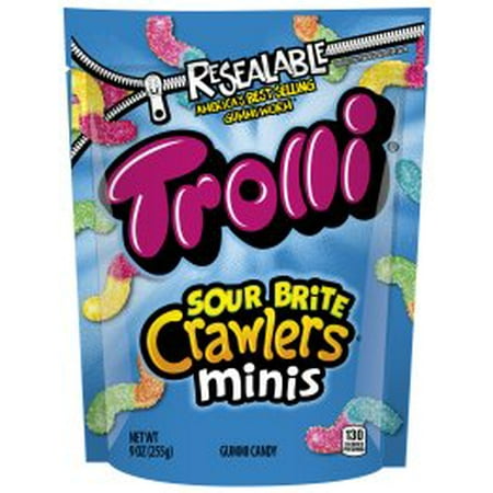 Sour Concentrate - Trolli Sour Brite Crawler Minis Gummi Candies, 9 Oz.
