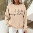 thumbnail image 7 of Womens Christmas Tree Print Sweatshirts Round Neck Tops Long Sleeve Blouses Comfort Casual Relaxed Fit Pullover Sweater Blouses Fall Fashion Outfits 2025 Christmas Fleece Teen Girls Christmas Clothes, 7 of 7