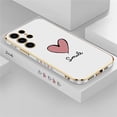 thumbnail image 3 of Luxury Plating Silicone Case For Samsung Galaxy S23 Ultra S22 S21 Plus S20 fe S10 NOTE 20 10 8 9 Love Heart Shockproof Cover, 3 of 5