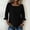 Black1, variant on Women's Oversized Square Neck 3/4 Sleeve T-Shirts Loose Basic Round Neck Casual Summer Tops for Daily Wear, S-XXL